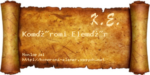 Komáromi Elemér névjegykártya